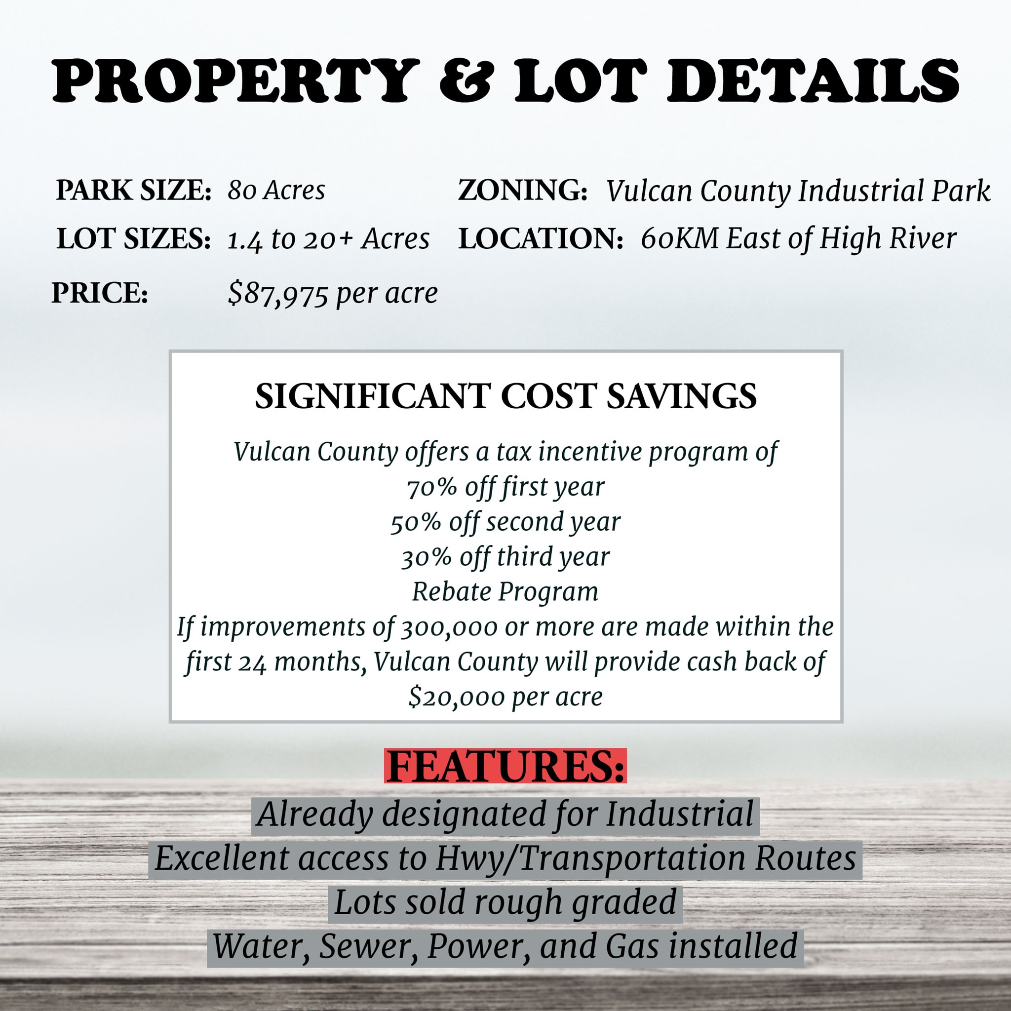 Land Sales Vulcan County
