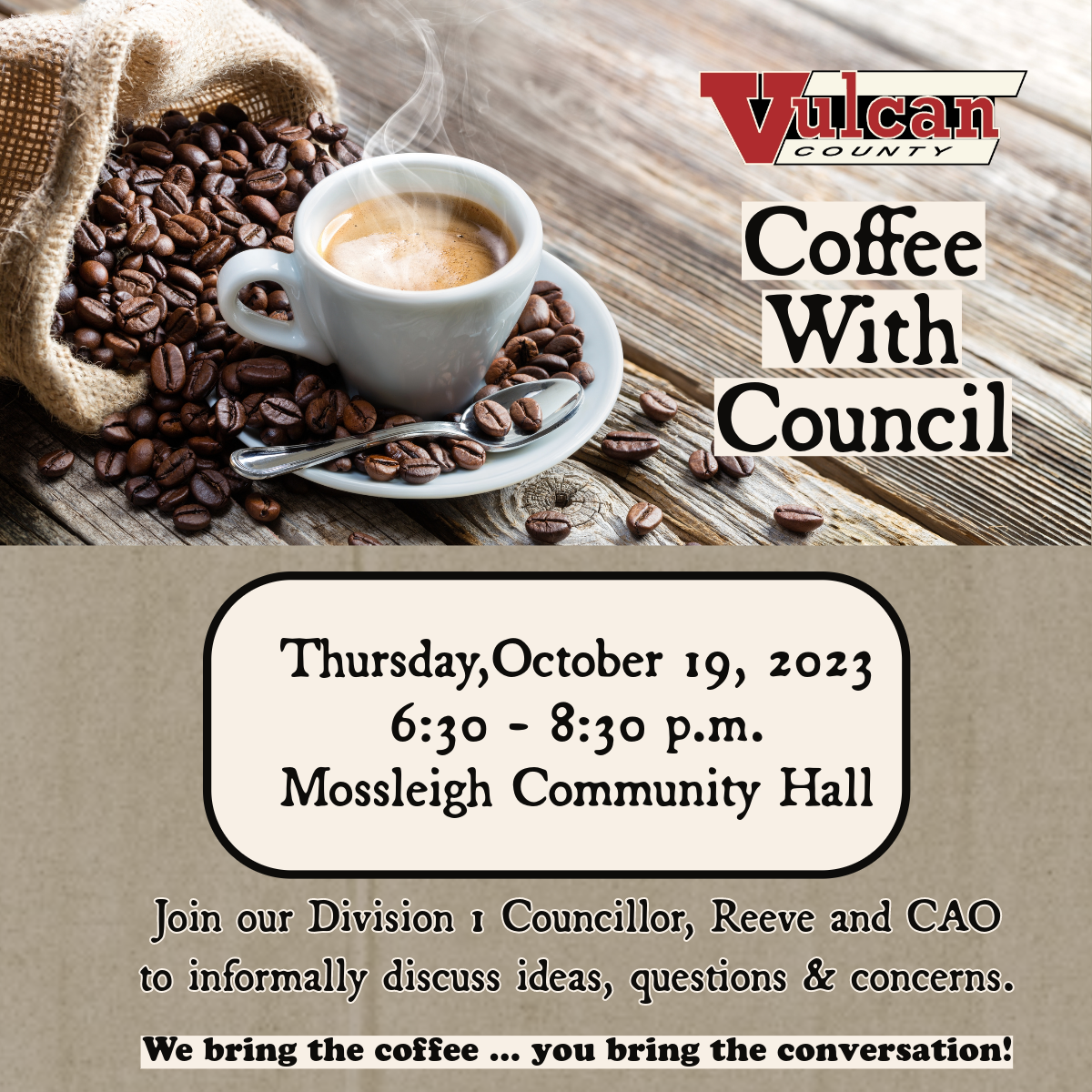 Coffee With Council – Mossleigh Community Hall