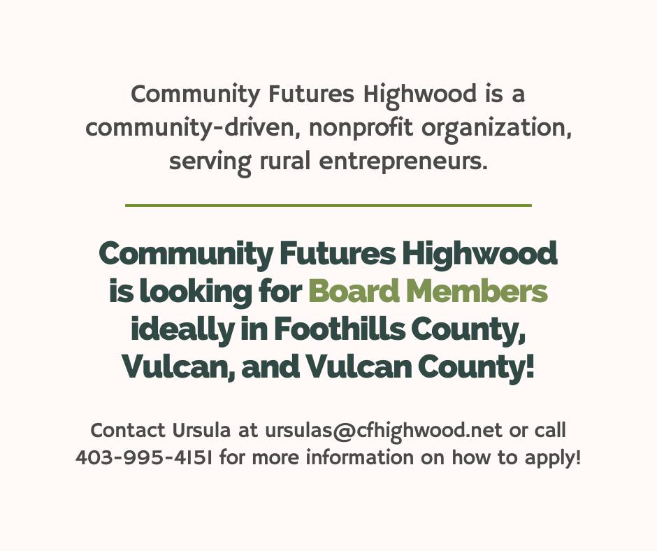 Community Futures Seeking Board Members from Vulcan County