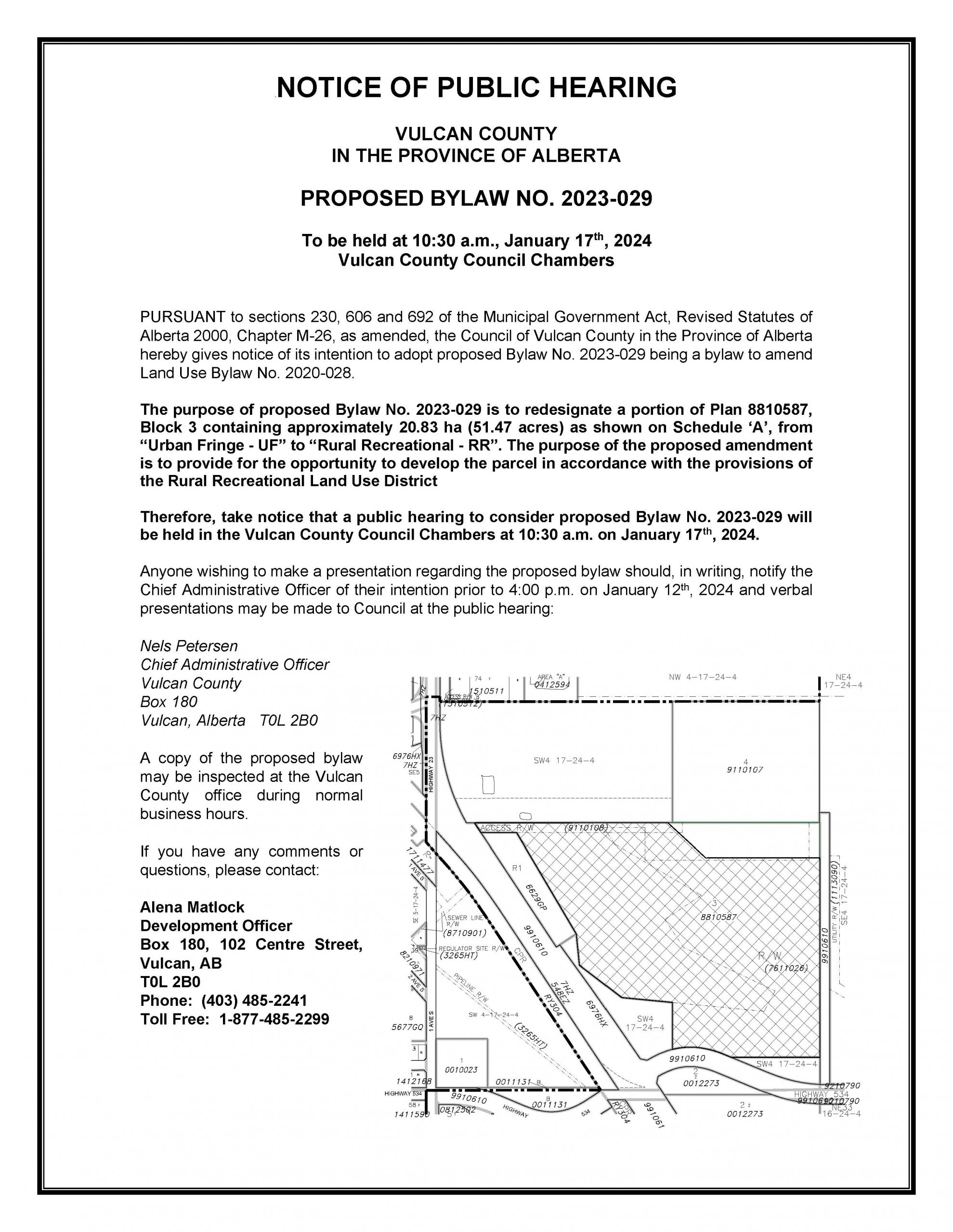 Public Hearing Bylaw 2023029 Land Use Bylaw Rezoning 1030a.m